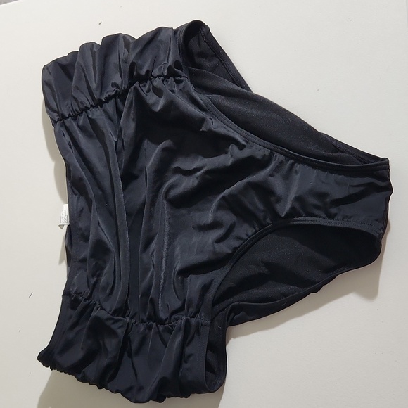COCOSHIP Bikini Womens Size 16 black bottoms high rise runched - Picture 1 of 10